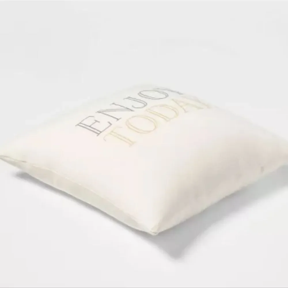 'Enjoy Today' Square Throw Pillow Cream - Threshold™